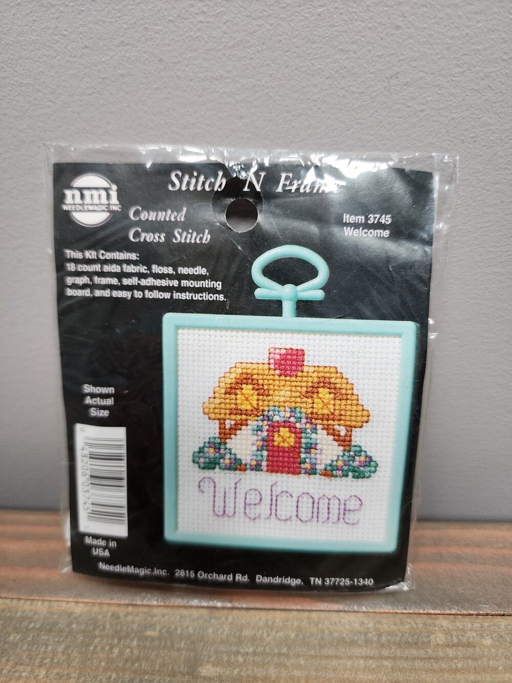 Counted Cross Stitch Kit 3745 Welcome Stitch N Frame NMI NeedleMagic NOS Home